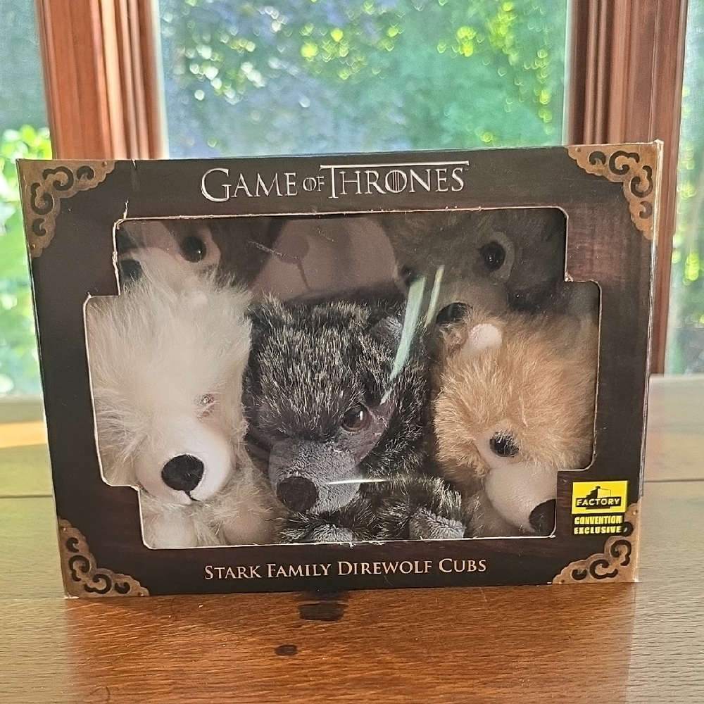 Game of Thrones House Stark Family Direwolf Cubs Plush Set NWT